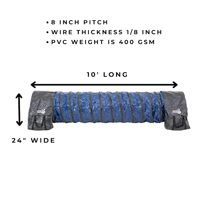 [Restock expected mid June] Better Sporting Dogs Heavy Duty Dog Agility Tunnel – 10 ft PVC Training Tunnel with Sandbags - Image 4