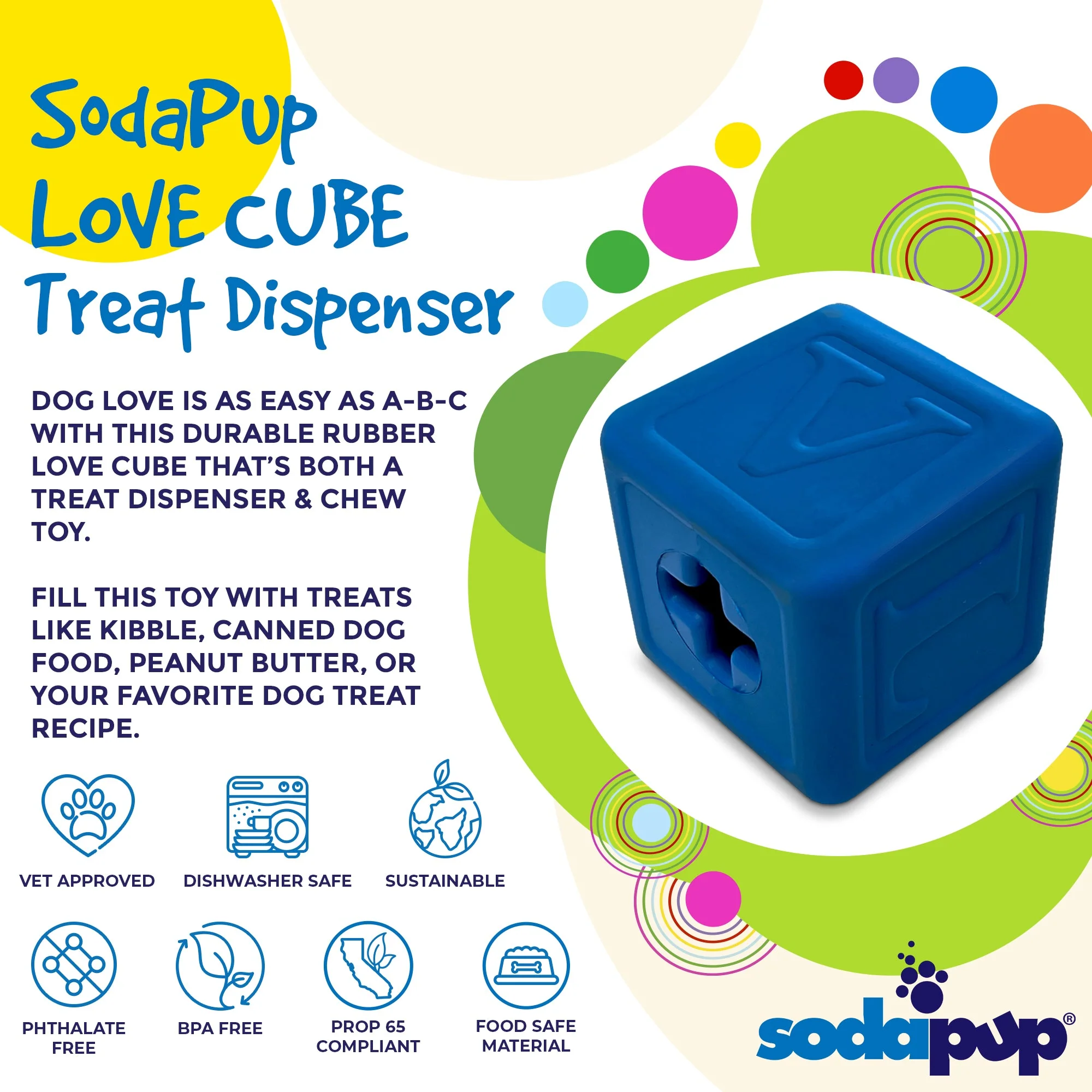 Love Cube eDispenser Durable Rubber Chew Toy & Treat Dispenser - Image 4